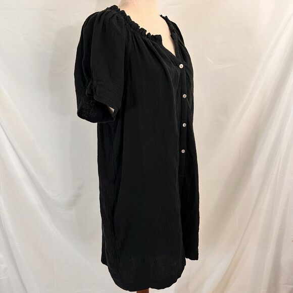 TOMMY BAHAMA Women's Coral Isle Romper XL Black Cotton Gauze Short Sleeve - Picture 4 of 8